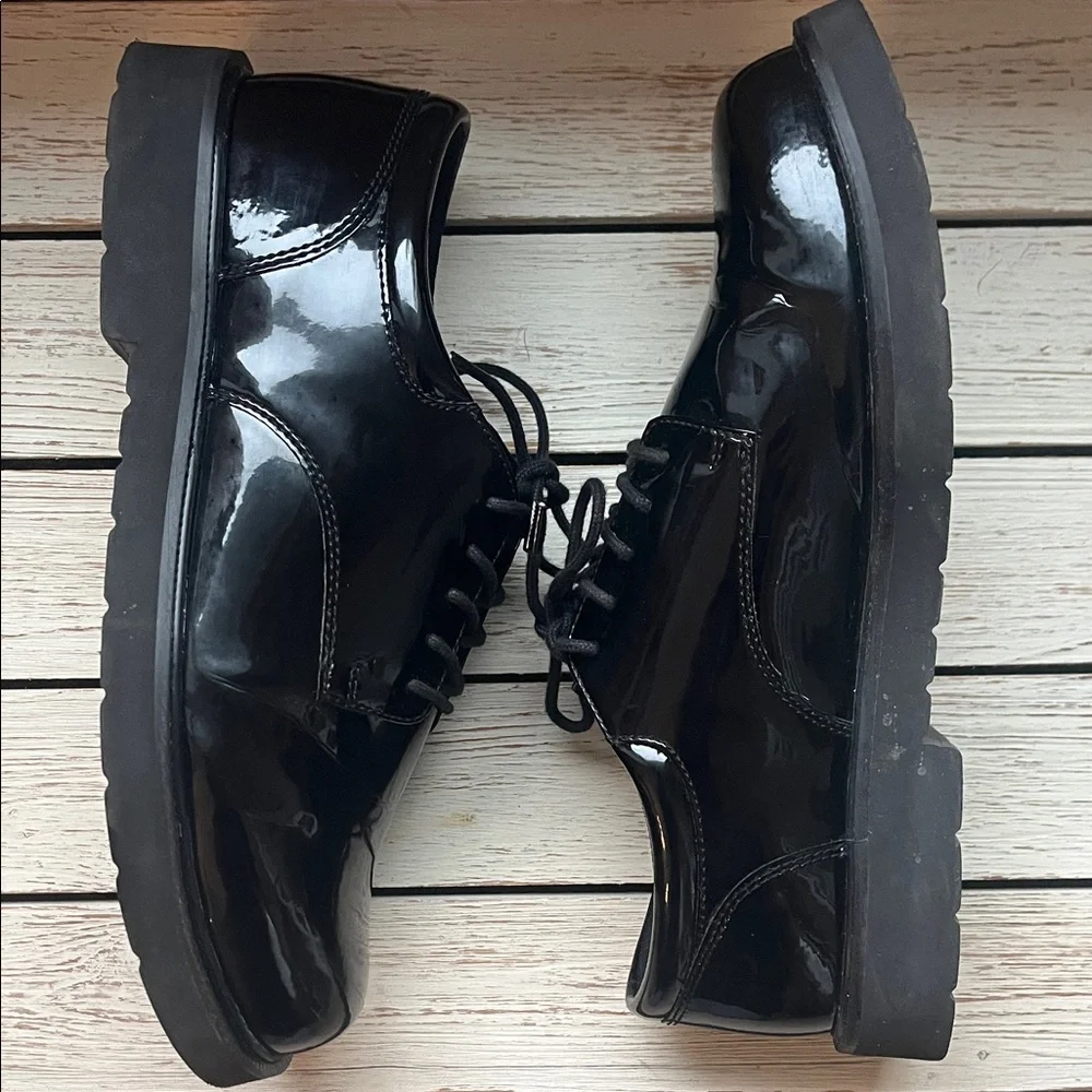 Bates Glossy Black Oxfords